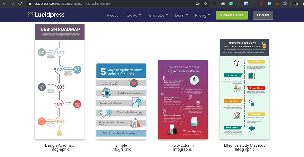 lucidpress - 免费的 infographc 制造商 