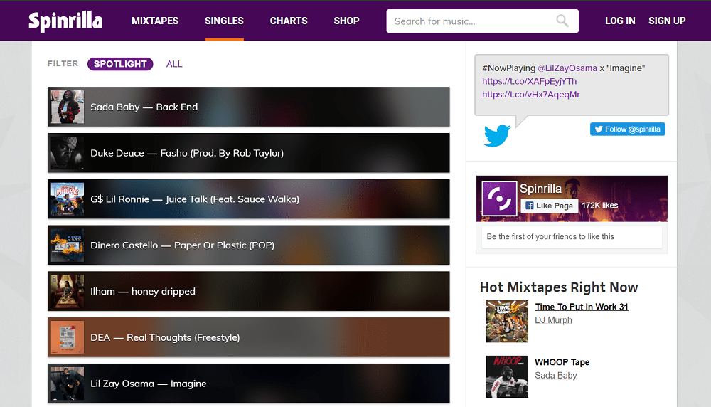 spinrilla - best sites to download english songs free