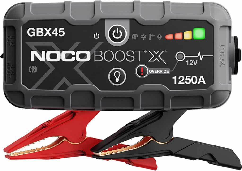 NOCO Boost X GBX45 1250A 12V UltraSafe 便携式锂电池启动器、汽车电池助推器、USB-C 移动电源充电器以及适用于 6.5 升汽油和 4.0 升柴油发动机的跳线