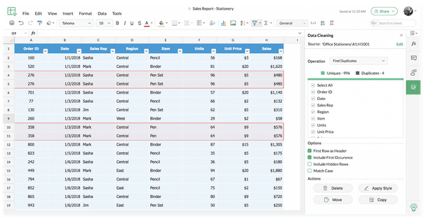 Zoho Sheet