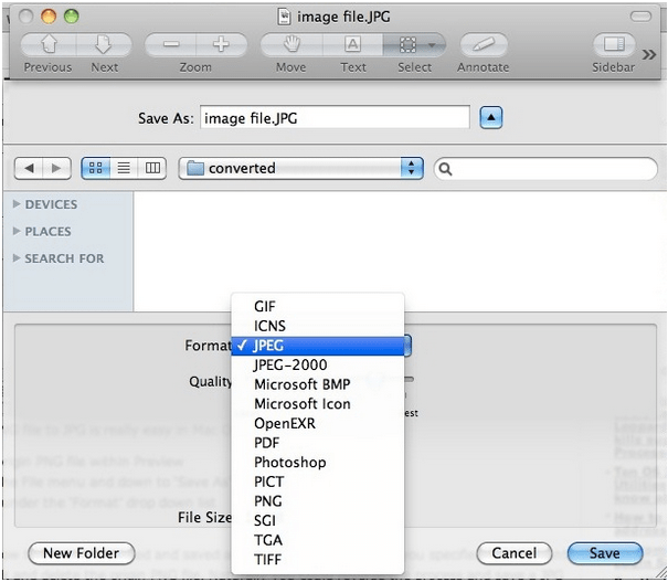 在 Mac 上将 PDF 转换为 JPG