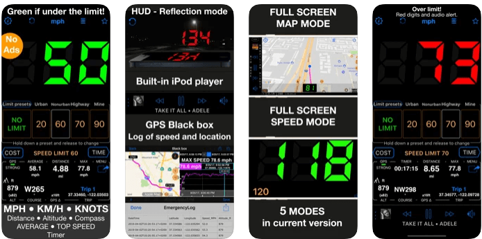 车速表 55 GPS 速度和 HUD