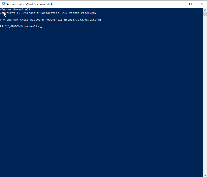 以管理员身份使用 Windows PowerShell 窗口