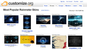 从customize.org下载rainmeter皮肤