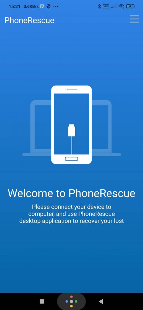 iMobie PhoneRescue 需要连接到计算机。