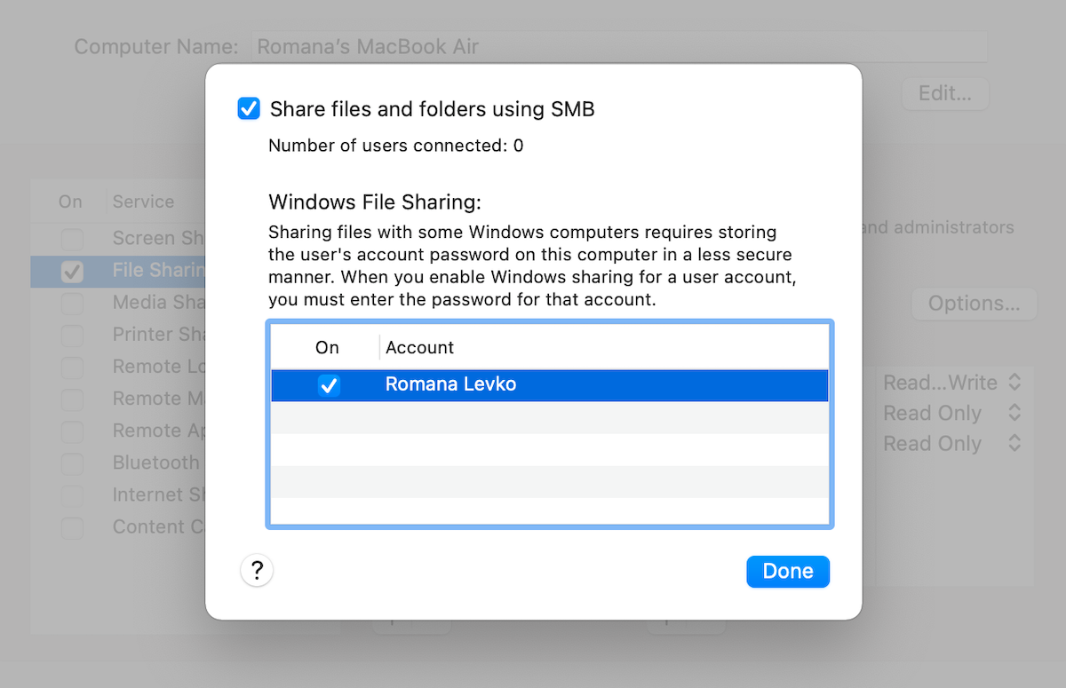 如何在 Mac 上设置文件共享