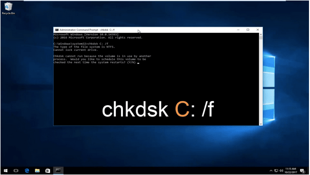 运行 CHKDSK 命令