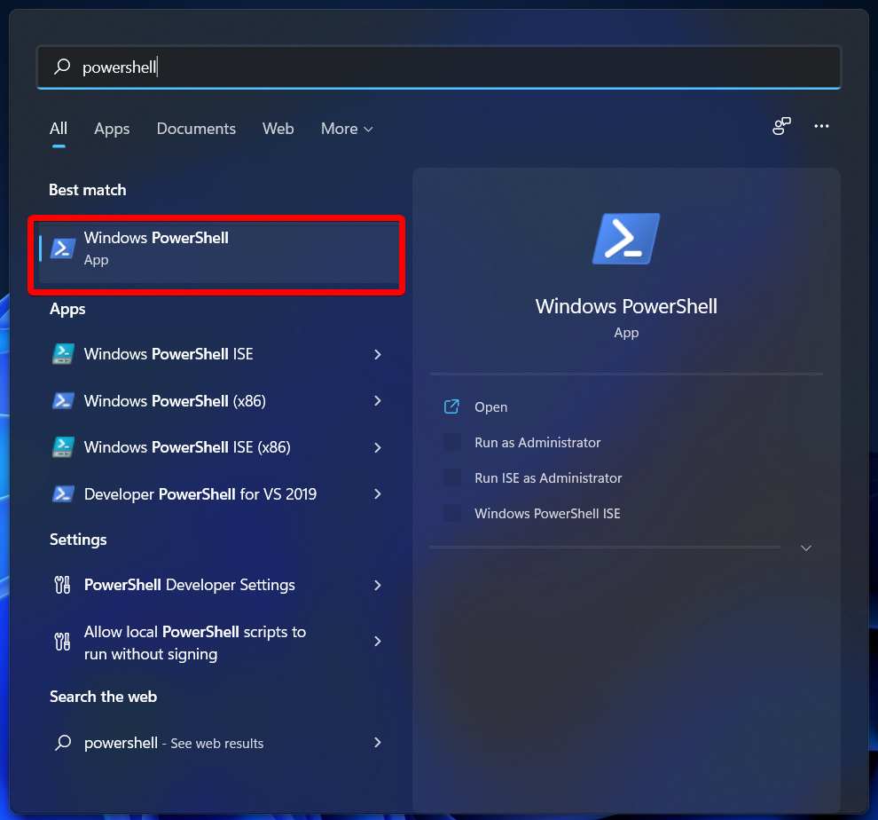 Windows 11 Windows PowerShell