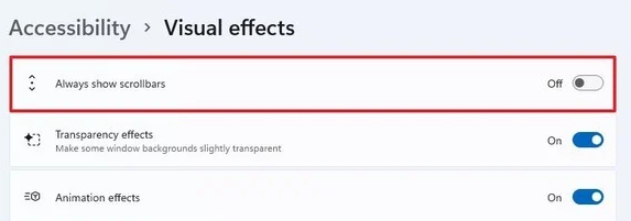 总是显示滚动条关闭