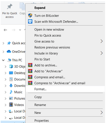 将 USB 格式化为 NTFS 文件系统 