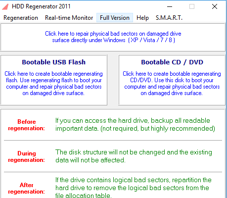 HDD Regenerator - 硬盘监控软件