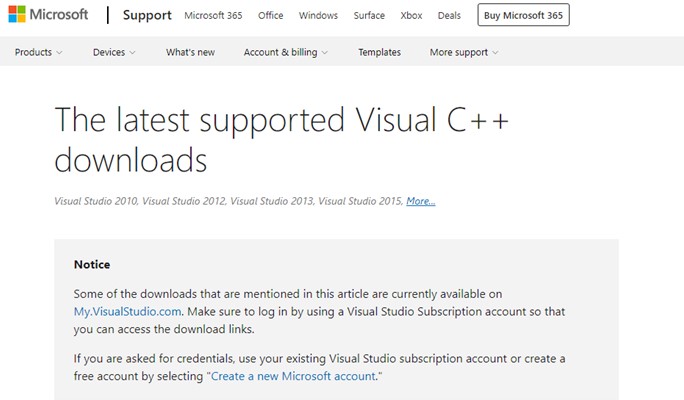 安装 Visual C++