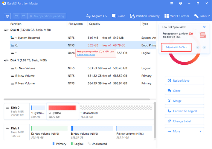 如何在不格式化的情况下在Windows 10中扩展C盘?