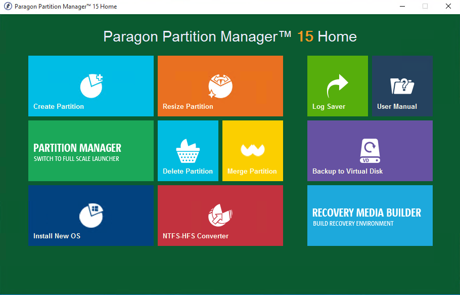 Paragon 分区管理器