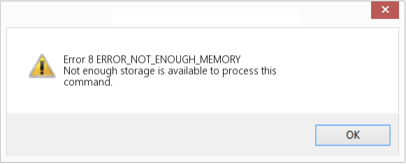 NOT_ENOUGH_MEMORY 错误