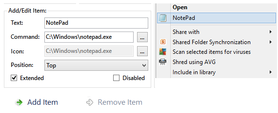 在 Windows 上下文菜单中添加项目的步骤