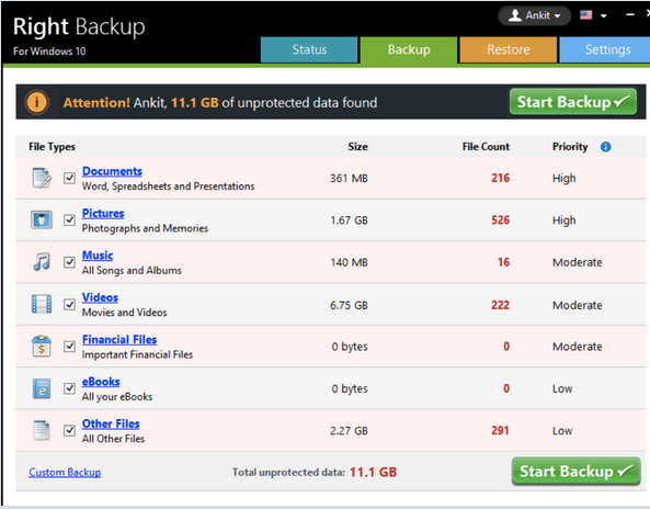 只需创建你的 Right Backup 帐户