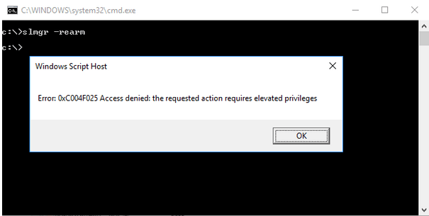 激活期间的 Windows Script Host错误