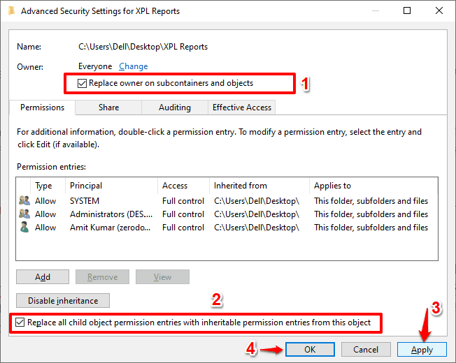 将安全信息应用于 Windows 10 时出错