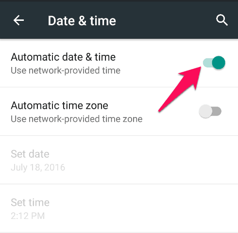 自动日期和时间android