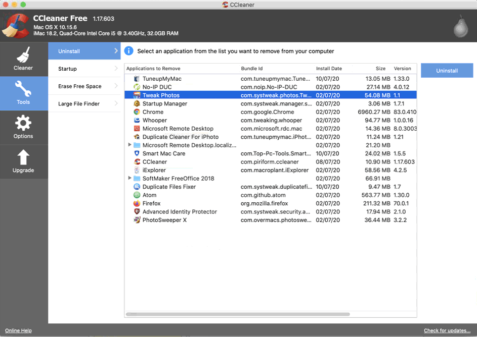 ccleaner，管理和加速 Mac