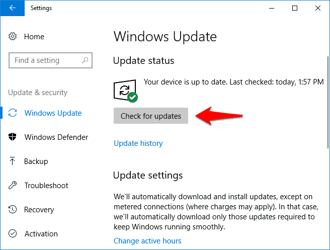 检查更新 Windows 10