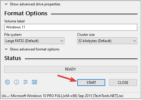 创建可启动的 Windows 11 USB 驱动器