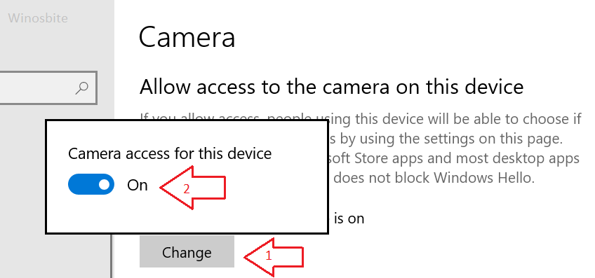 在 Windows 10 中启用相机访问