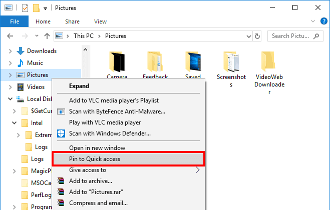 Windows 10 中的文件资源管理器