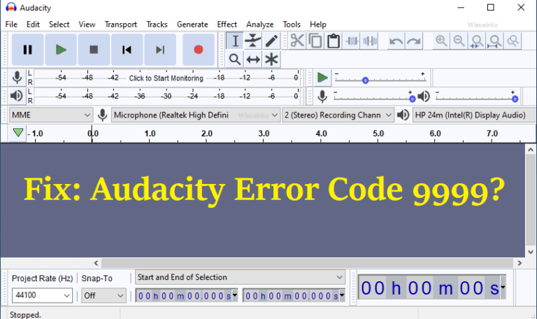 修复：Audacity 错误代码 9999