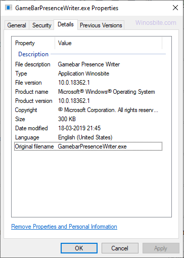 GameBarPresenceWriter.exe 进程