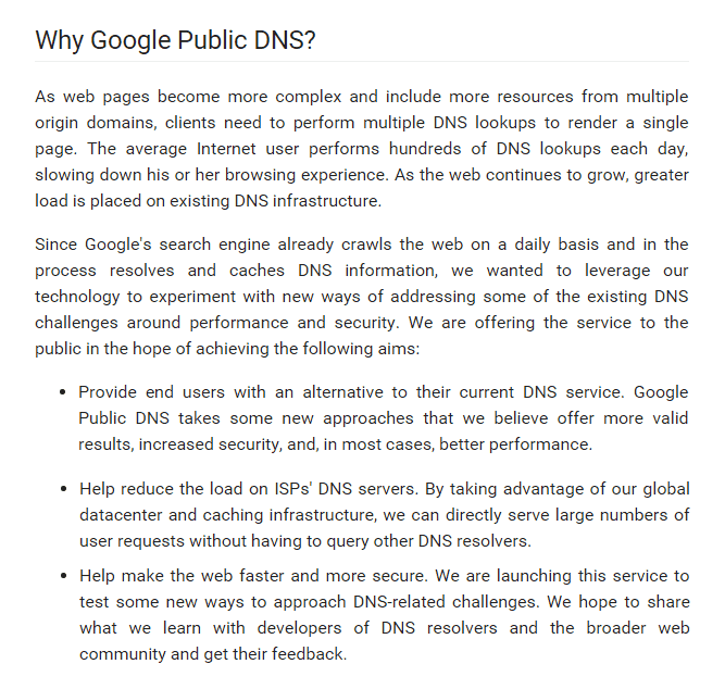 谷歌公共DNS服务器