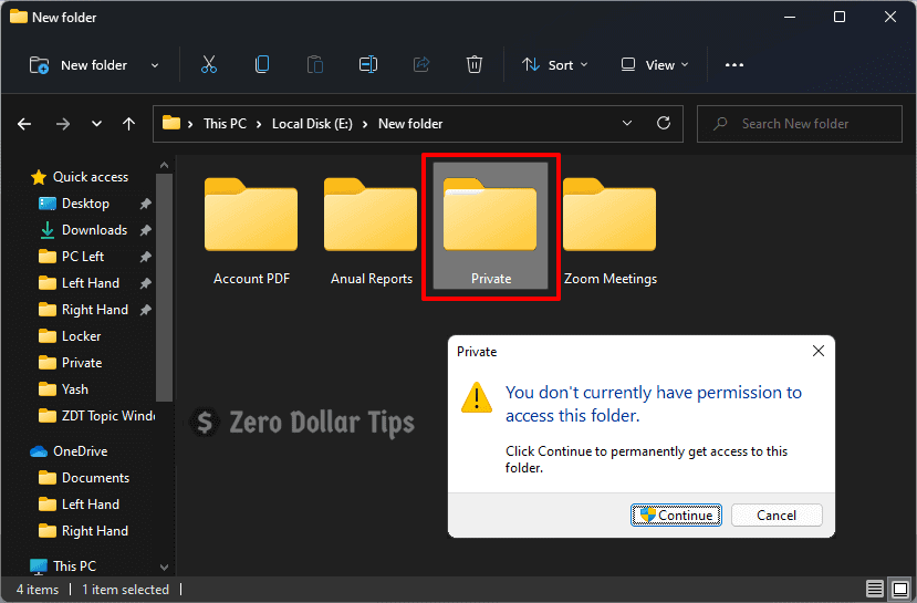 如何在Windows 11中使用密码隐藏文件夹
