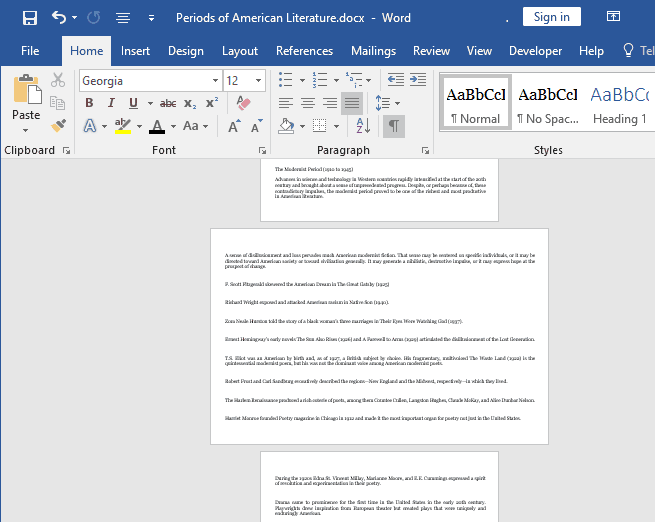 如何在microsoft word 2016中制作一页横向