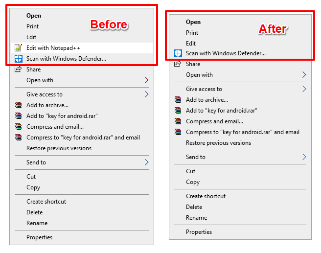 如何从Windows 10的右键菜单中删除项目