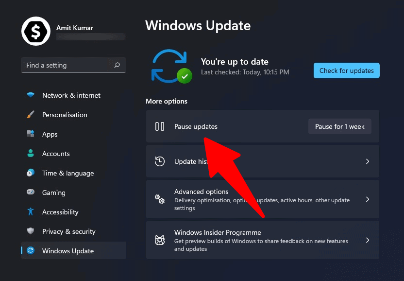 如何关闭 Windows 11 上的自动更新
