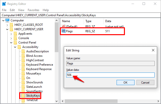 如何在 Windows 10 上关闭粘滞键