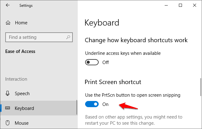 用于打印屏幕的键盘快捷方式