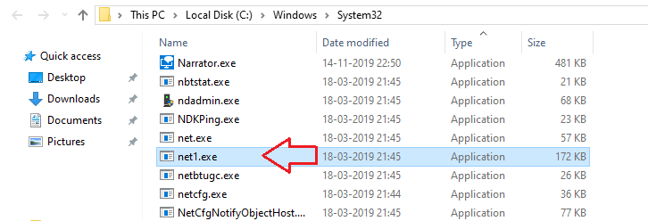 net1.exe 文件位置