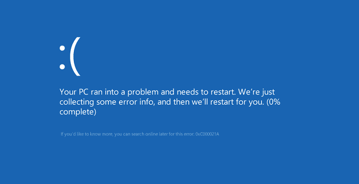 如何在Windows 10修复“你的PC遇到问题并需要重新启动”?解决办法