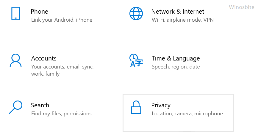 Windows 10 中的隐私选项
