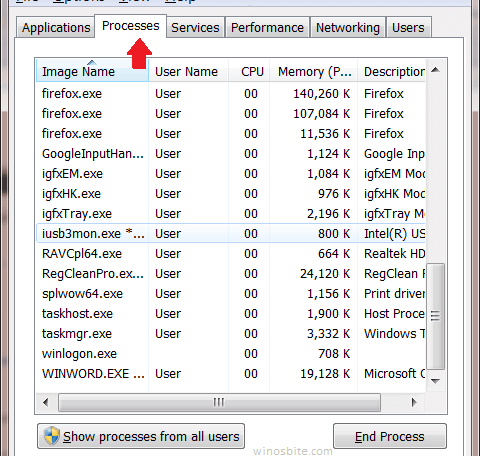 windows任务管理器中的进程