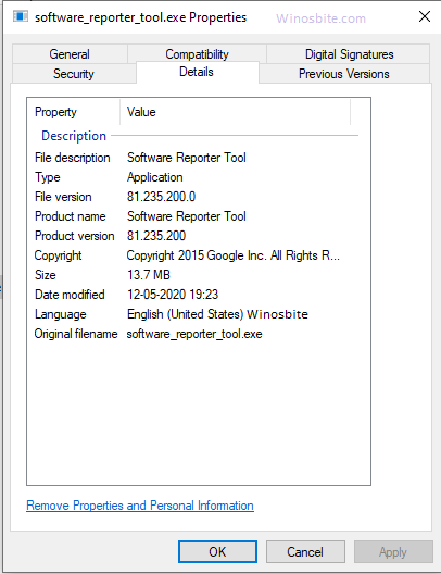 Software_reporter_tool.exe 进程详细信息