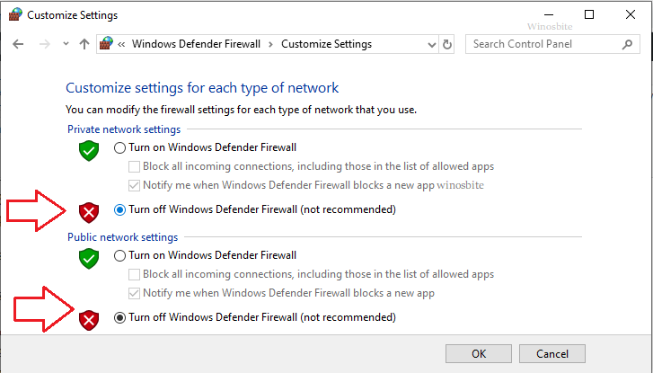 在 Windows 10 上关闭 Windows Defender 防火墙
