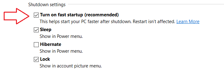 打开快速启动 Windows 10