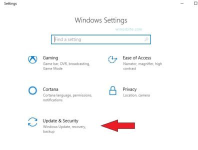 Windows 10 中的更新和安全选项