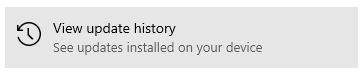 Windows 10 上的 Windows 更新历史记录