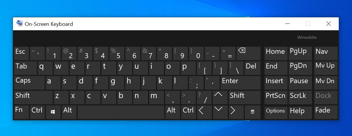 屏幕键盘上的 Windows 10
