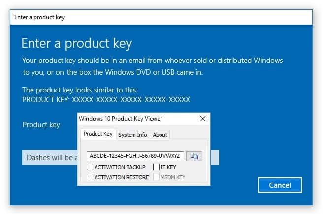 Windows 10 产品密钥查找器