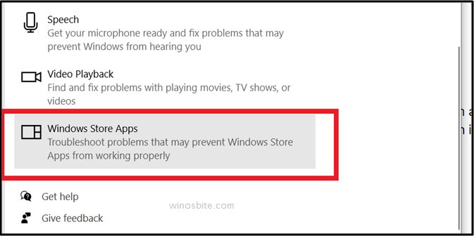 Windows 商店应用程序选项